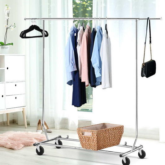 Artiss Clothes Rack Single Rail Coat Stand Adjustable Hanger