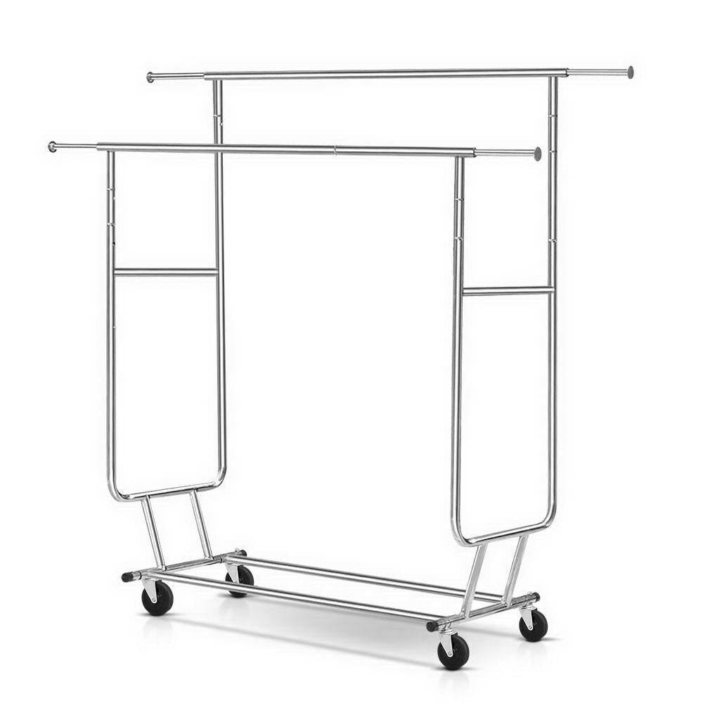 Artiss Double Clothes Rack Rail Coat Stand Adjustable Hanger